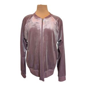 Juicy Couture Lilac Snow Shimmer Zip Up Velour Jacket Size XL Y2K Coquette NWT